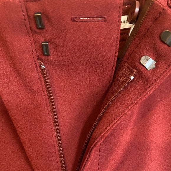 Anthropologie The Essential Culotte Wide Leg Capris Wine Red Size 0 - Picture 7 of 12